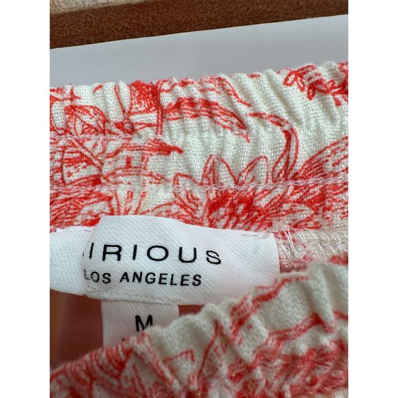 Kirious Skirt Women Orange Red Cream Rayon Linen Stretch Waist Summer Beach Boho - Picture 6 of 7